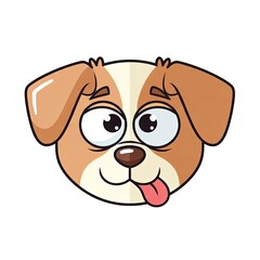 Fototapeta premium Cartoon Dog with Tongue Sticking Out, Playful and Cute.