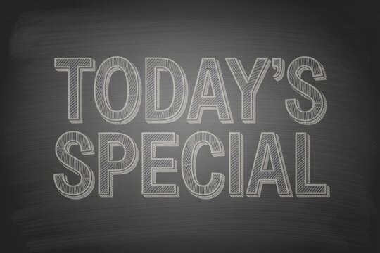 A dark chalkboard displays 'TODAY'S SPECIAL' in stylized, hatched chalk lettering, ideal for daily promotions, menus, or announcements.