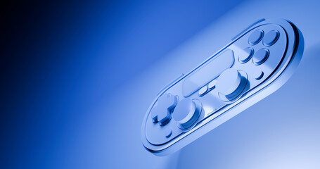 3d render blue game controller 4k wallpaper © Hary