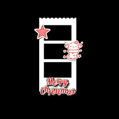 Christmas collage photo frame template decoration concept