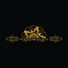 Mandala florid luxury golden vintage element decorative graphic