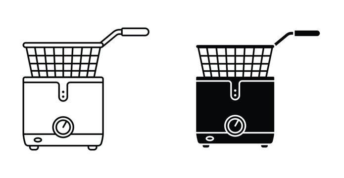 Restaurant deep fryer icon graphic design. Vector icon illustrations