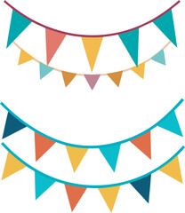 A flat vector bunting garland with triangle  2