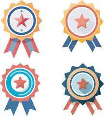 A flat vector new year themed award badge 3