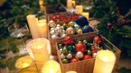 Decorative holiday elements craft intimate and cheerful setting