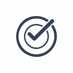 Successful completion checkmark within target circles accurate verification icon graphic