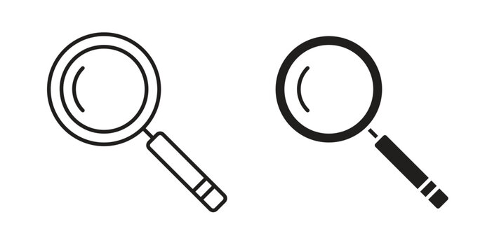 Loupe icon in simple flat trend modern graphic design abstract logotype element