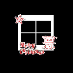 Christmas collage photo frame template decoration graphic