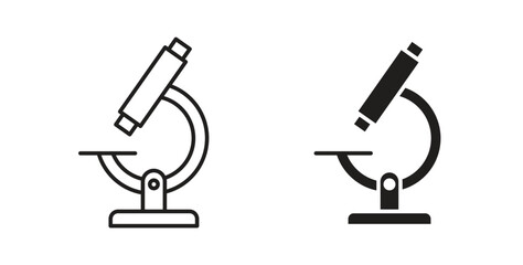 Obraz premium Microscope icon in simple flat trend modern graphic design abstract logotype element