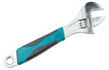 Adjustable Wrench. Adjustable Wrench with ergonomic handle. Steel adjustable spanner tool for repair maintenance plumbing, DIY projects, mechanical work, construction equipment. Professional Hand tool