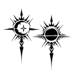 abstract aesthetic monochrome moon and black hole tattoo