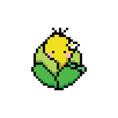 Cute corn character illustration pixel art design