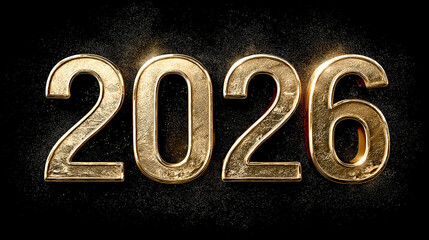Golden numbers 2026 shining brightly against a dark background, symbolizing the arrival of a new year, celebrating fresh beginnings and opportunities for growth and success in various endeavors