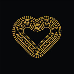 Heart abstract art decorative ornament luxury golden design