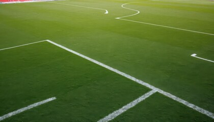 Obraz premium Vibrant Green Artificial Turf Field with White Lines