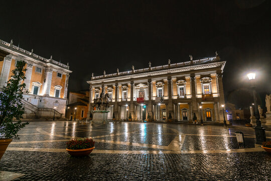 Nighttime View of Capitoline Hill, Rome - Illuminated Architecture
