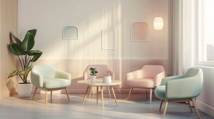 Fototapeta premium modern and calm mental health counseling room interior