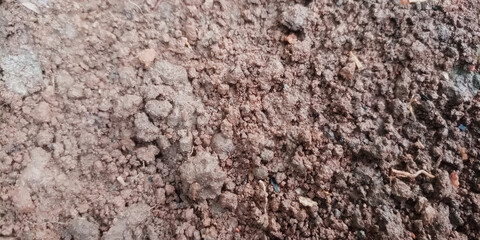 Close-up of Dry, Clumpy Reddish-Brown Soil Texture