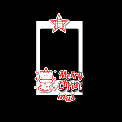 Christmas collage photo frame template decoration vector