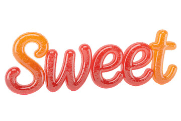 Plakat A vibrant, glossy, jelly-like text art spelling 