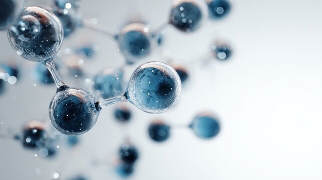 Molecular Structure Visualized with Depth of Field on a Gradient Background