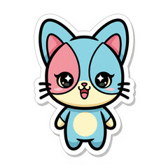 Fototapeta premium Kawaii Cute Animal Characters Sticker Set – Adorable Pastel Pet Illustrations