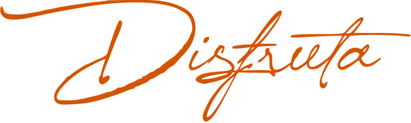 disfruta, lettering, fondo transparente, png	