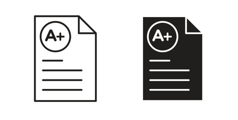 Report card icon simple vectors in black, suitable for projects