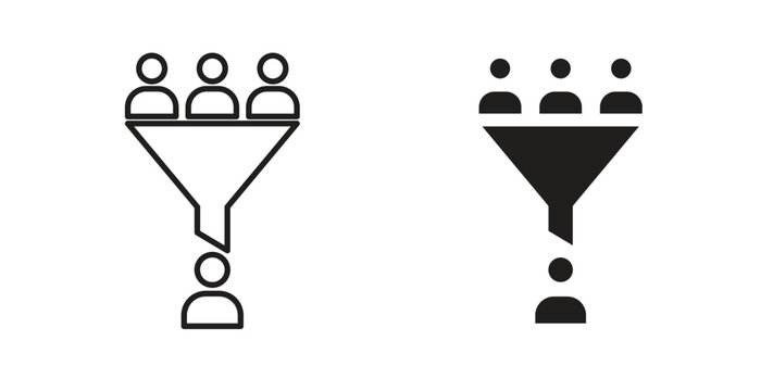 sales conversion icon simple vectors in black, suitable for projects