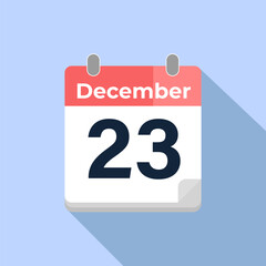 December 23 Vector Calendar
Modern flat color vector calendar with date
