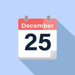 December 25 Vector Calendar
Modern flat color vector calendar with date