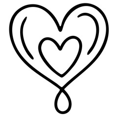 Hand drawn heart flourish vector