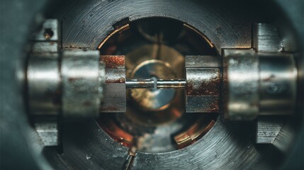 Close-Up of Precision Machinery Components Showcasing Intricate Design and Engineering Innovation in Industrial Settings