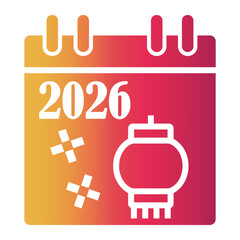 chinese new year Gradient icon