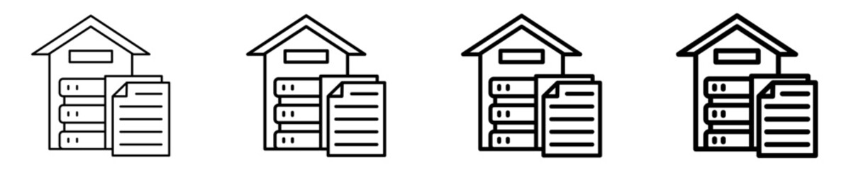 Data Warehouse  Icon Set Different Style Collection