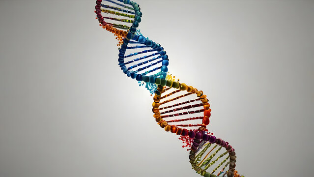 Colorful DNA Helix Unraveling the Mysteries of Genetic Code and Scientific Research