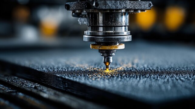 See precision cutting with laser beam in action for industrial manufacturing, showcasing modern technology and engineering at its finest