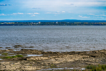 Landscape of a Saint lawrence river shore village