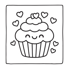 Bold and Easy Valentine's Day Coloring Page for Kids and Adults,  Cozy Love Coloring Page, Cute and Cozy, Bold and Easy, Fun Romantic, Hygge-Inspired Designs, Valentine's Day, Self-love, Victor art.