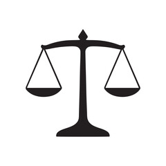 Scales of Justice Symbol in Black and White Representing Fairness and Legal Balance Within the Court System silhouette