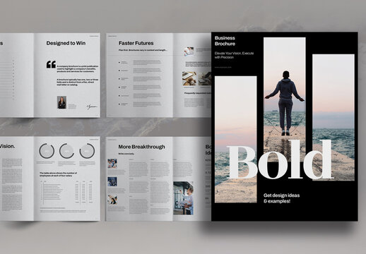 Bold Black Gray Business Startup Studio Brochure Layout