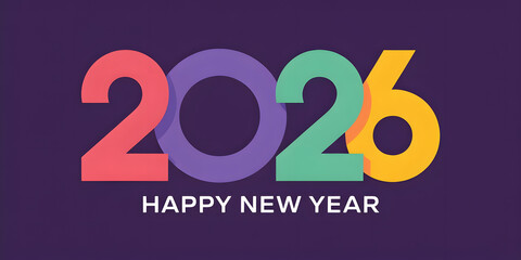 Colorful 2026 new year design vibrant vector illustration for holiday greetings posters and social media use