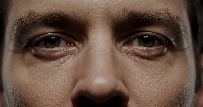 Lighting change demonstrating under-eye bags and shadows.