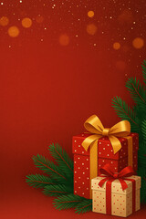 christmas background with gifts