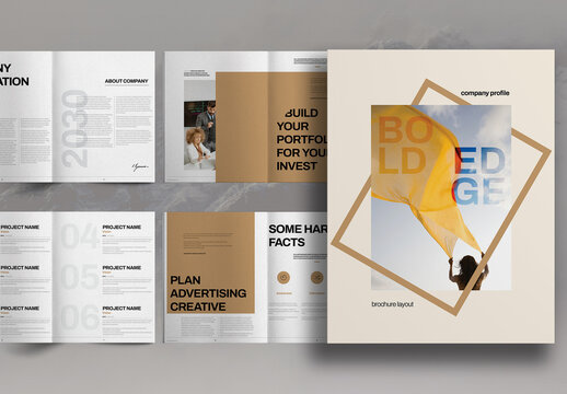 Bold Edge Gold And Gray Business Promo Brochure Layout