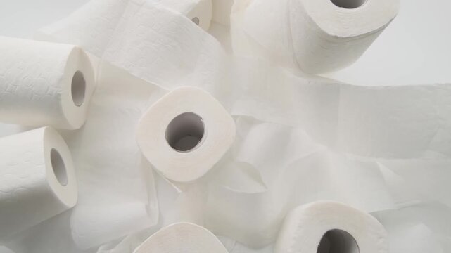 studio shot of toilet paper