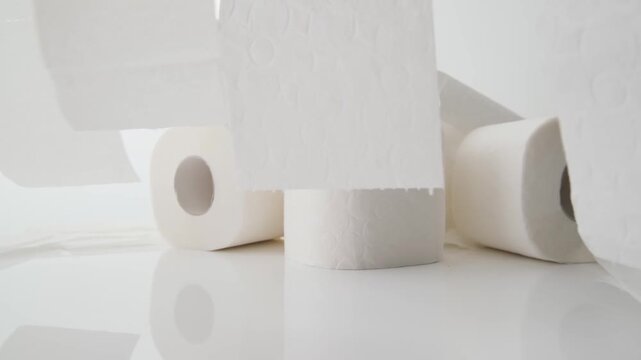 studio shot of toilet paper