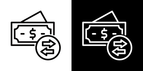 Cashflow Icon Of Flat Black And White Style 
