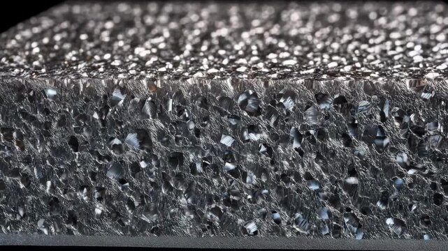 Medium shot showing the clear differentiation of coarse aluminum grain structure highlighting its robust and irregular pattern essential for strength testing.