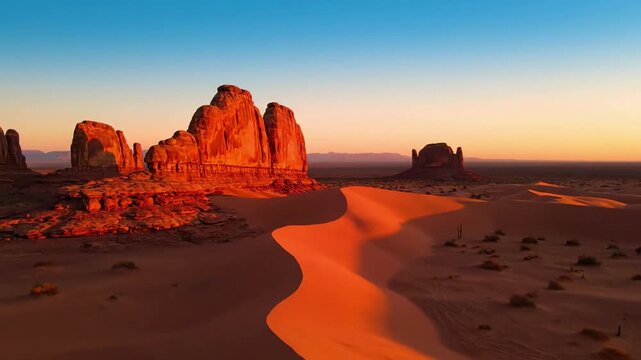 Depicting a serene and timeless natural scene, conveying a sense of solitude, majesty, and the enduring power of geological processes in an untouched wilderness.